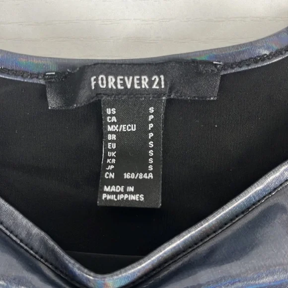 Forever 21 Women's Sequin Pleather Crop Top Sports Bra Size Small - Picture 4 of 7